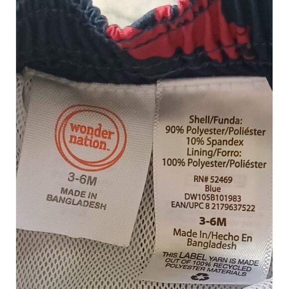 Wonder Nation Boy Infant Baby 3-6M Swim Trunk/Swimsuit Colorful Dinosaurs Pocket - Picture 6 of 6